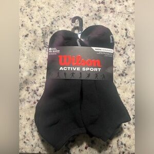Wilson Active Sport Men's No-Show Socks - Black (8 Pack)